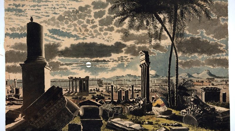 Volney meditando nas Ruínas de Palmira, 1830. Autor: Hercule Florence. Coleção: Cyrillo Hercules Florence.