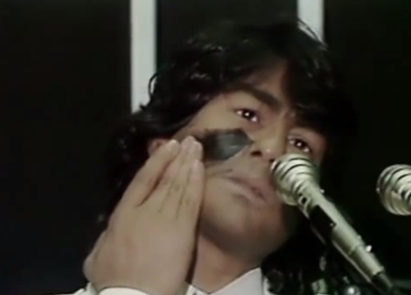 Krenak durante discurso em 1987. Foto: reprodução
