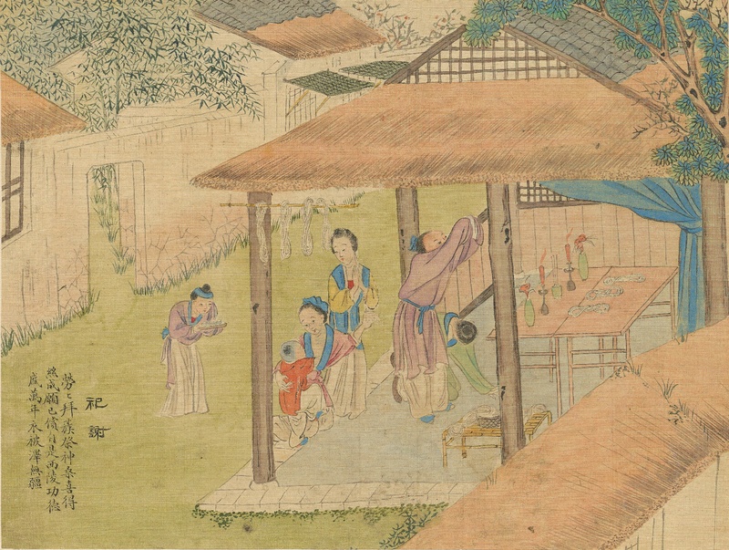 Réplica Ilustrações de Sericultura, período da dinastia Song do Sul (1127-1279) | Coleção do Museu Nacional da Seda da China. Créditos: Divulgação/Museu Nacional da Seda da China