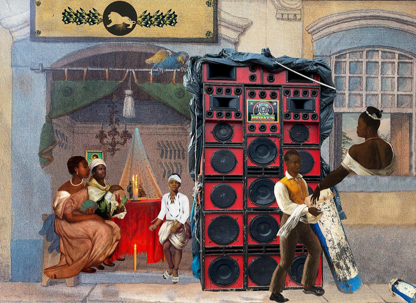 Espera da reza pro bater do tambor (2024), Série “Radiola de promessa” - Gê Viana. Acervo da artista_Cortesia da Lima Galeria