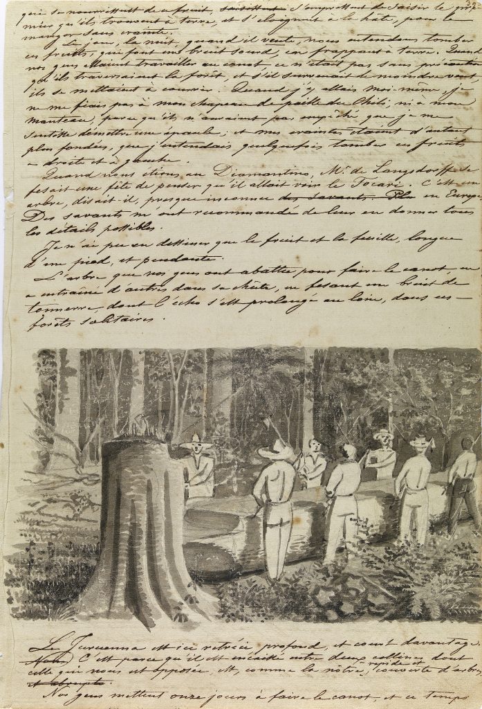 FLORENCE, Hercule [Ilustração no manuscrito L’ Ami des Arts), 1837-1859. Grafite e tinta metaloácida sobre papel, 30,6 x 21 cm (papel). Coleção IHF