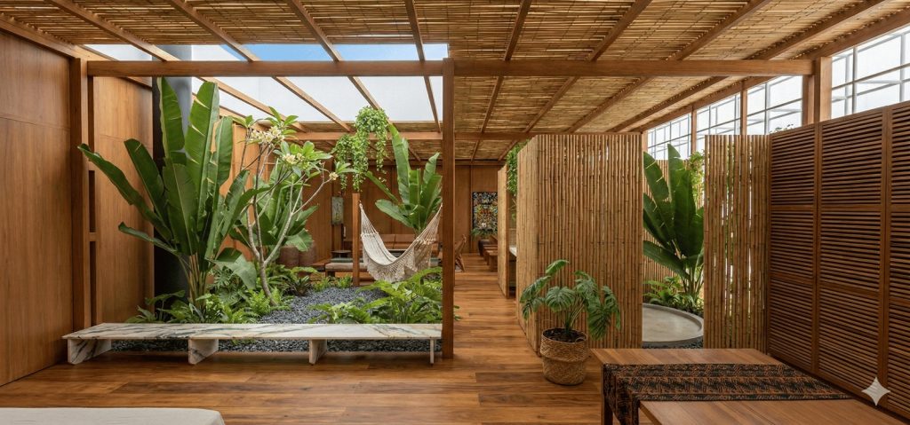 Interior do Pavilhão Casa Empate. Foto: Tatiana Angotti