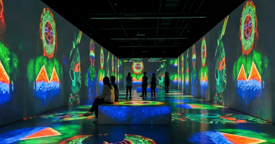 Projeto 3D da sala com obra de Paulo Desana