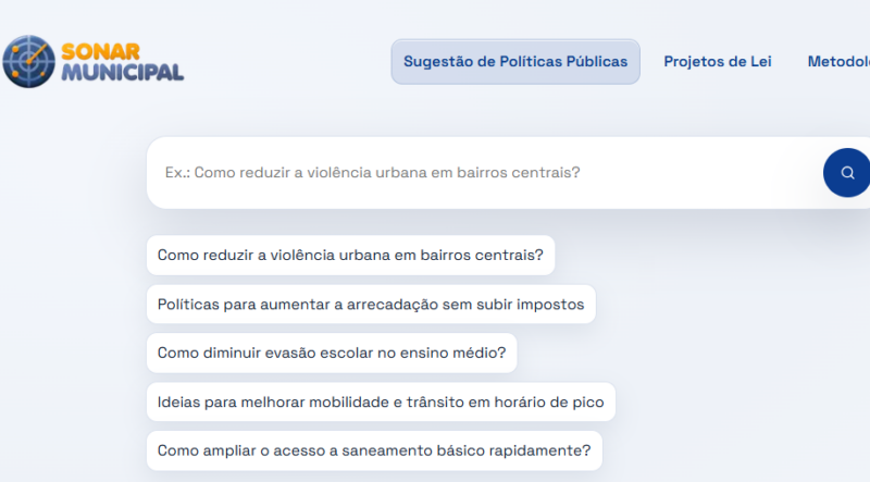 Sonar Municipal - tela