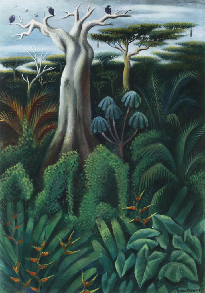 Miguel Covarrubias,Paisaje exuberante o Jungla - 1935