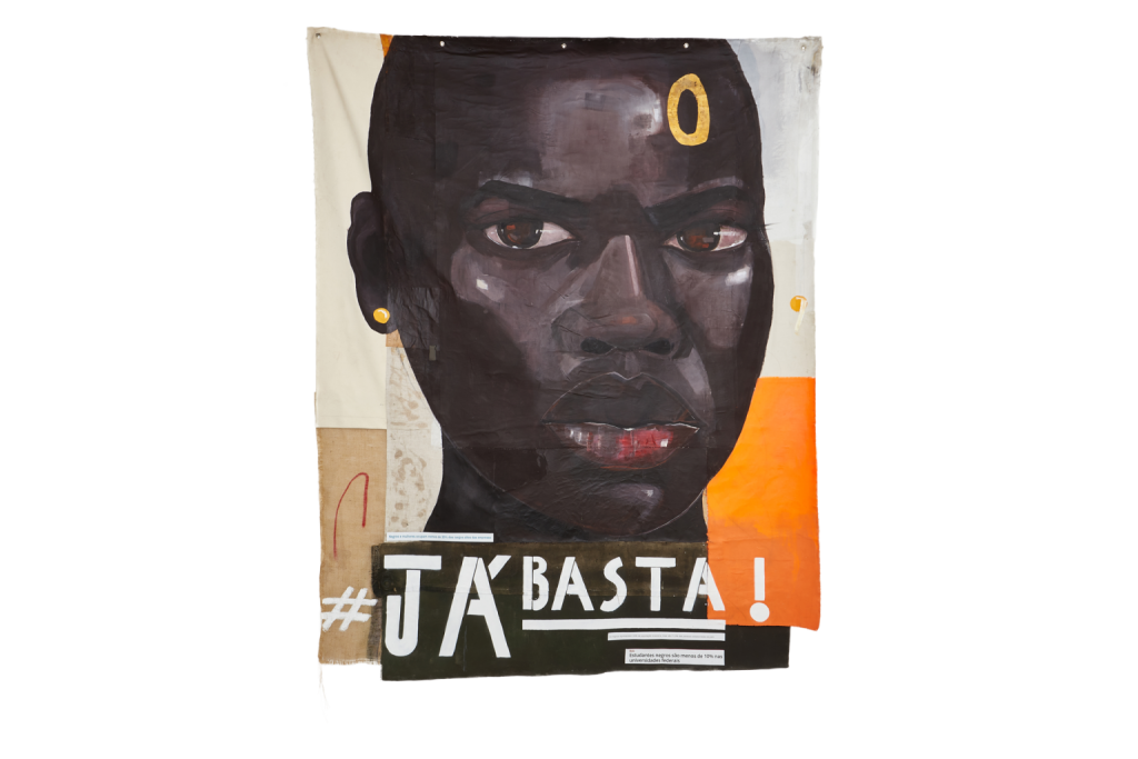 No Martins, Já Basta I, da série #JÁBASTA!, 2019. Acrílica em tecidos diversos, 255 x 188 cm. Coleção Jaime Portas Vilaseca e Gabriela Devaud - divulgação