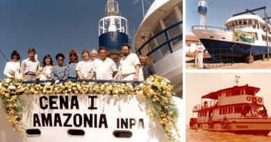 Você sabia que o CENA possuía dois barcos que foram construídos especialmente para facilitar as coletas de amostras nos rios da Amazônia? O primeiro deles, o Amanaí, ficou pronto em 1980; já o segundo, o CENA I, chegou a Manaus em 1990. Os dois foram posteriormente doados ao INPA - Fotos: Acervo CENA/USP