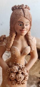 NoivaMarliete de Caruaru, PEO cabelo e as rosas esculpidas com espinho de cactos32 cm de alturaObra de 2005